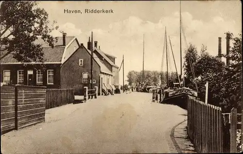 Ak Ridderkerk Südholland Niederlande, Haven, Hafenpartie