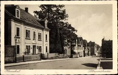 Ak Herrnhut in der Oberlausitz Sachsen, Löbauer Straße