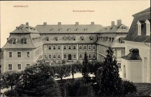 Ak Herrnhut in der Oberlausitz Sachsen, Schwesternhaus