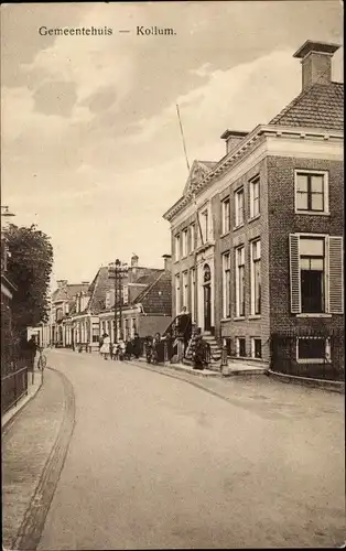 Ak Kollum Kollumerland en Nieuwkruisland Friesland, Gemeentheuis