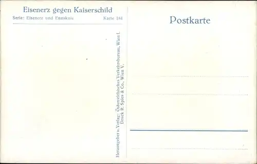 Ak Eisenerz Steiermark, Teilansicht gegen Kaiserschild