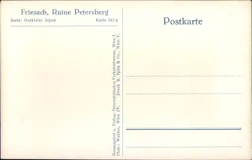 Ak Friesach in Kärnten, Ruine Petersberg