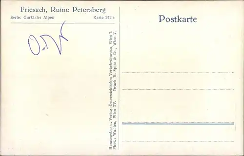 Ak Friesach in Kärnten, Ruine Petersberg