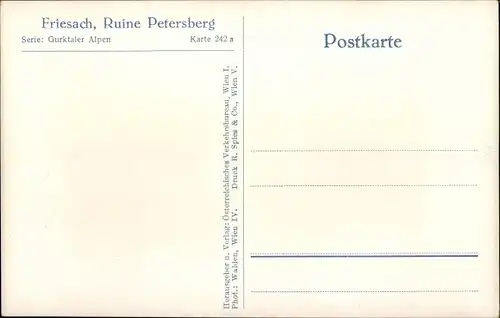 Ak Friesach in Kärnten, Ruine Petersberg