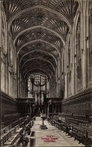 Ak Cambridge East England, King's College Chapel