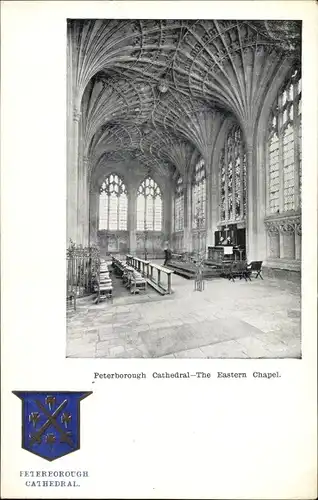 Ak Peterborough Cambridgeshire England, Cathedral, The Easters Chapel, Wappen