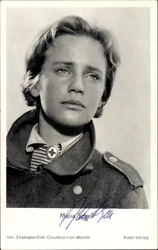 Ak Schauspielerin Maria Schell, Die letzte Brücke, Portrait, Autogramm