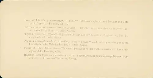 Stereo Foto Tientsin China, Prisoners, Boxeraufstand