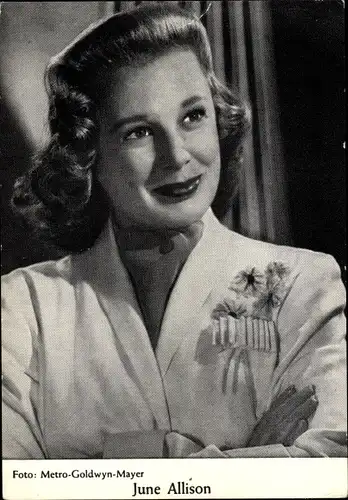Sammelbild Schauspielerin June Allison, Portrait