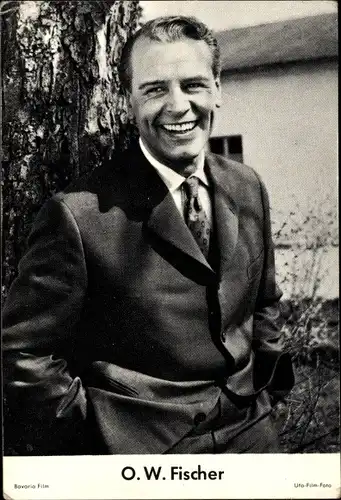Sammelbild Schauspieler O. W. Fischer, Portrait, Anzug