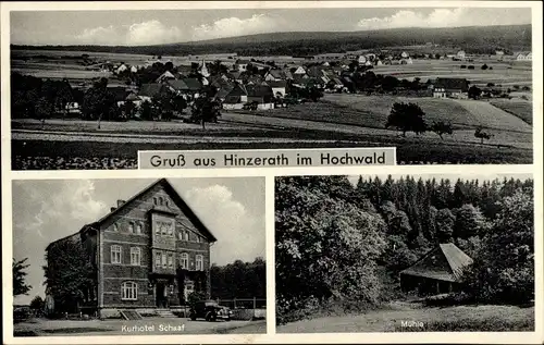 Ak Hinzerath Morbach im Hunsrück, Gesamtansicht, Kurhotel Nikolaus Schaaf, Mühle