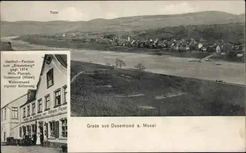 Ak Dusemond Brauneberg an der Mosel, Gesamtansicht, Gasthof Pension zum Brauneberg