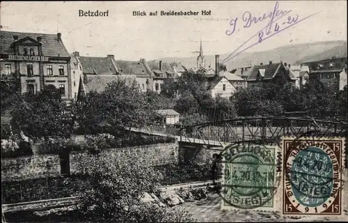 Ak Betzdorf an der Sieg, Breidenbacher Hof, Brücke