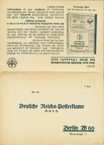 Klapp Ak Deutsche Reichspost, Reklame Amtliches Fernsprecherbuch für Berlin und Umgegend 1931