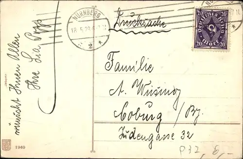 Präge Ak Glückwunsch Pfingsten, Maikäfer auf Birkenzweigen