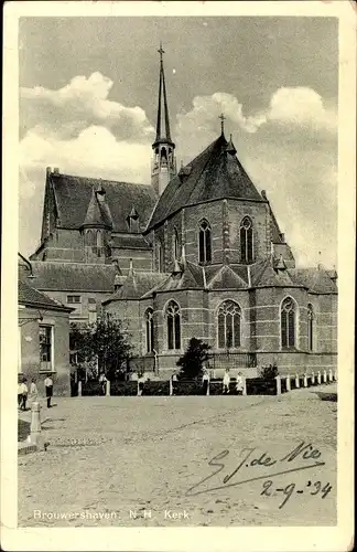 Ak Brouwershaven Zeeland, Ned. Herv. Kerk