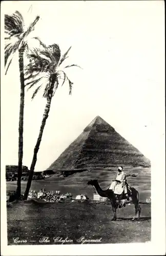 Ak Cairo Kairo Ägypten, The Chefren Pyramid