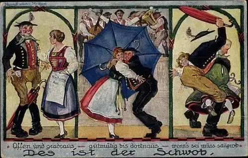 Künstler Ak Boettcher, Hans, Des ist der Schwob, Trachten