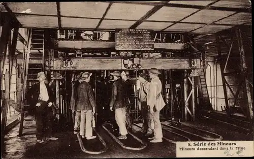 Ak Série des Mineurs, Mineurs descendant dans la mine