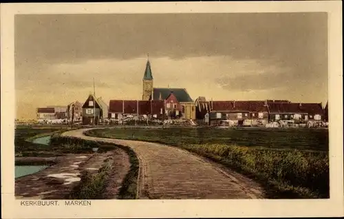 Ak Kerkbuurt Marken Waterland Nordholland Niederlande, Ortsansicht