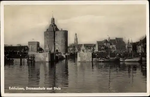 Ak Enkhuizen Nordholland Niederlande, Drommedaris met Sluis