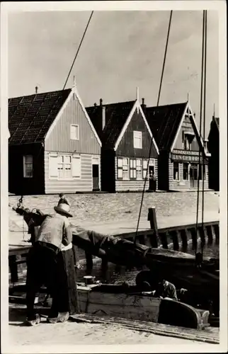 Ak Marken Nordholland Niederlande, Dorfpartie