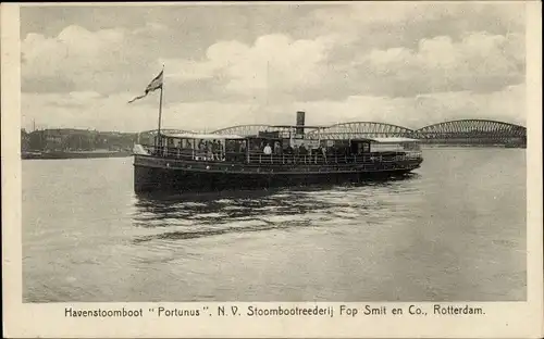 Ak Rotterdam Südholland Niederlande, Havenstoomboot Portunus, NV Stoombootreederij Fop Smit