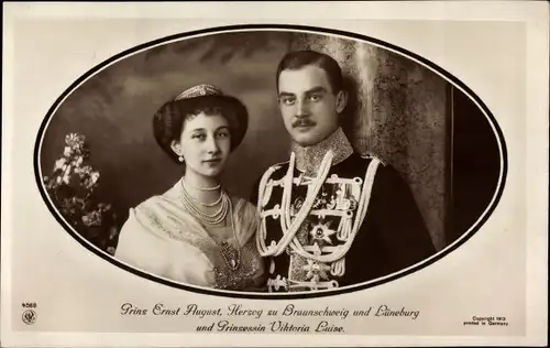 Passepartout Ak Herzog Ernst August von Braunschweig, Prinzessin Victoria Luise von Preußen