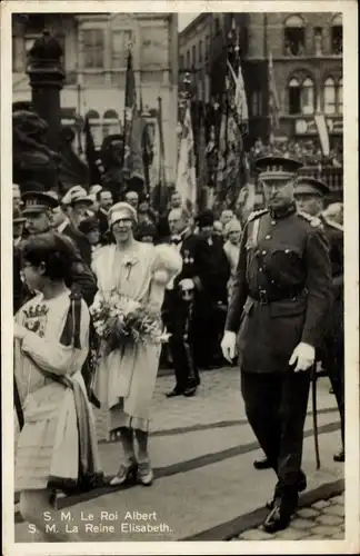 Ak Den Haag Südholland Niederlande, Roi Albert, Reine Elisabeth, König von Belgien