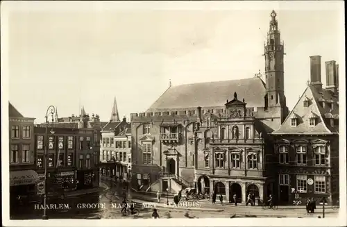 Ak Haarlem Nordholland Niederlande, Groote Markt met Stadhuis