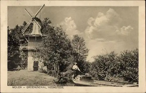 Ak Heemstede Nordholland, Groenendaal, Molen