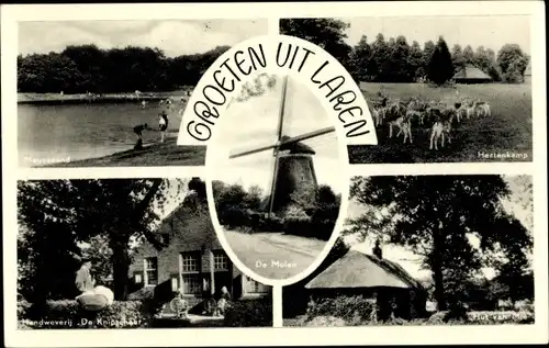 Ak Laren Nordholland Niederlande, Herlenkamp, Meuvezand, Handweverij, Hut van Mie, de Molen