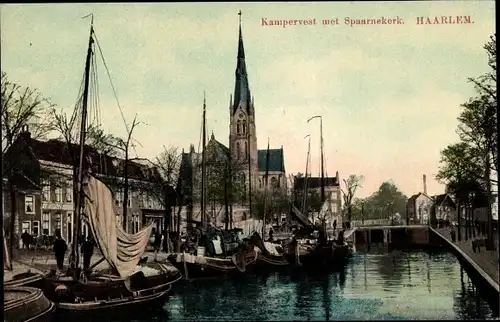 Ak Haarlem Nordholland Niederlande, Kampervest met Spaarnekerk