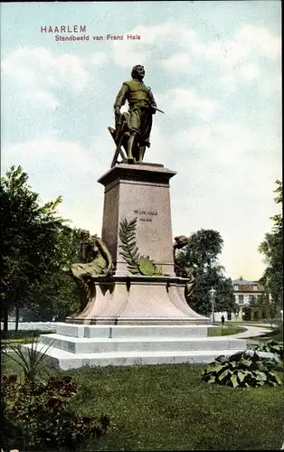 Ak Haarlem Nordholland Niederlande, Standbeeld van Franz Hals