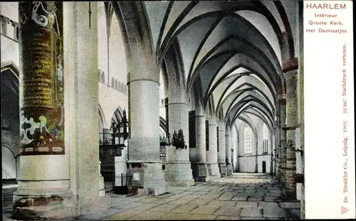 Ak Haarlem Nordholland Niederlande, Interieur Groote Kerk met Damiaatjes