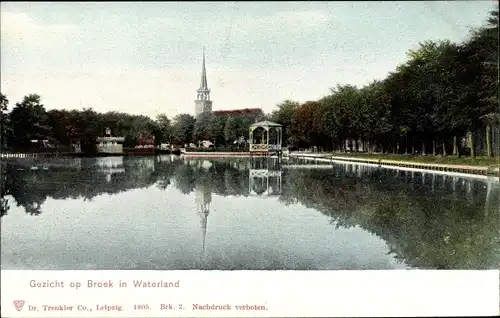 Ak Broek in Waterland Nordholland, Waterzicht