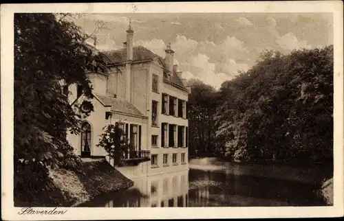 Ak Staverden Gelderland Niederlande, Schloss, Gewässer