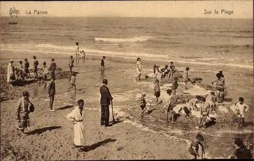 Ak La Panne De Panne Westflandern, Sur la Plage, spielende Kinder