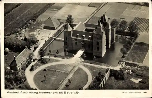 Ak Heemskerk Nordholland, Kasteel Assumburg, Fliegeraufnahme