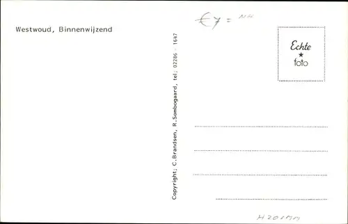 Ak Westwoud Nordholland, Binnenwijzend