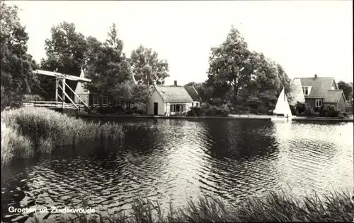 Ak Zuiderwoude Nordholland, Partie am Wasser