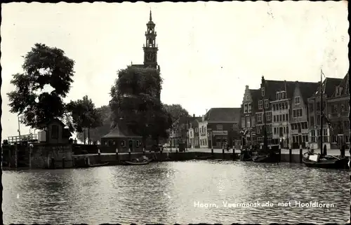 Ak Hoorn Nordholland Niederlande, Veermanskade en Hoofdtoren