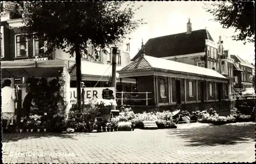 Ak Alkmaar Nordholland Niederlande, Bloemenmarkt en Visbanken