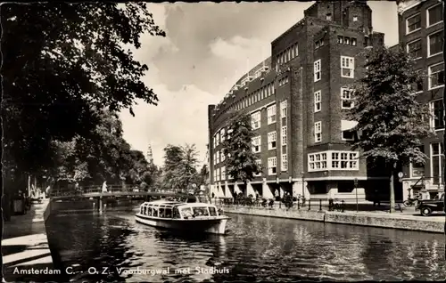 Ak Amsterdam Nordholland Niederlande, Voorburgwal met Stadhuis