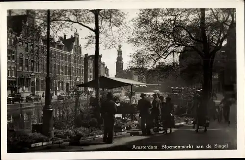 Ak Amsterdam Nordholland Niederlande, Bloemenmarkt aan de Singel