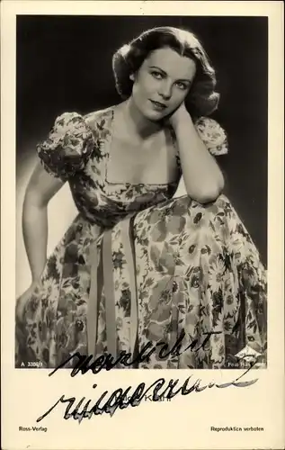 Ak Schauspielerin Hilde Krahl, Portrait, Autogramm