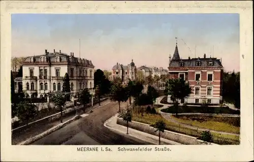 Ak Meerane in Sachsen, Schwanefelder Straße, Häuser