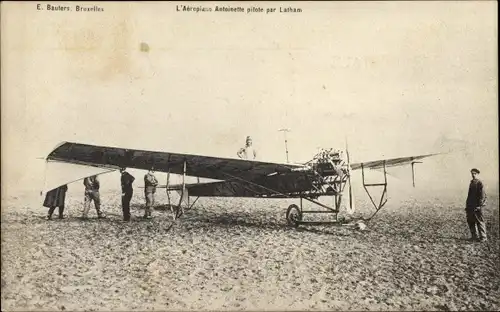 Ak L'Aeroplane Antoinette pilote par Latham