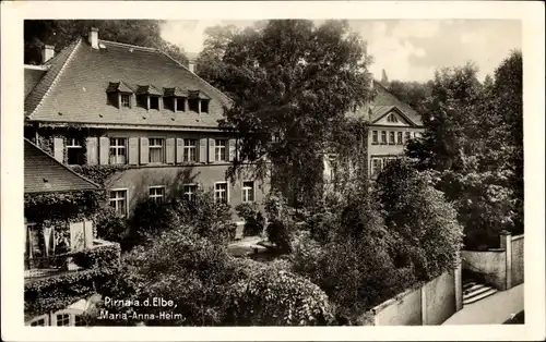 Ak Pirna in Sachsen, Maria Anna Heim, Gartenanlage