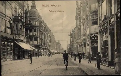 Ak Gelsenkirchen im Ruhrgebiet, Bahnhofstraße